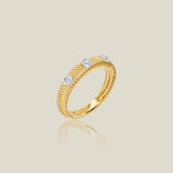 Bezel Trio Lab Grown Diamond Cable Ring