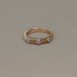 Bezel Trio Lab Grown Diamond Cable Ring