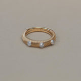 Bezel Trio Lab Grown Diamond Cable Ring