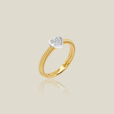 Heart Lab Grown Diamond Cable Ring