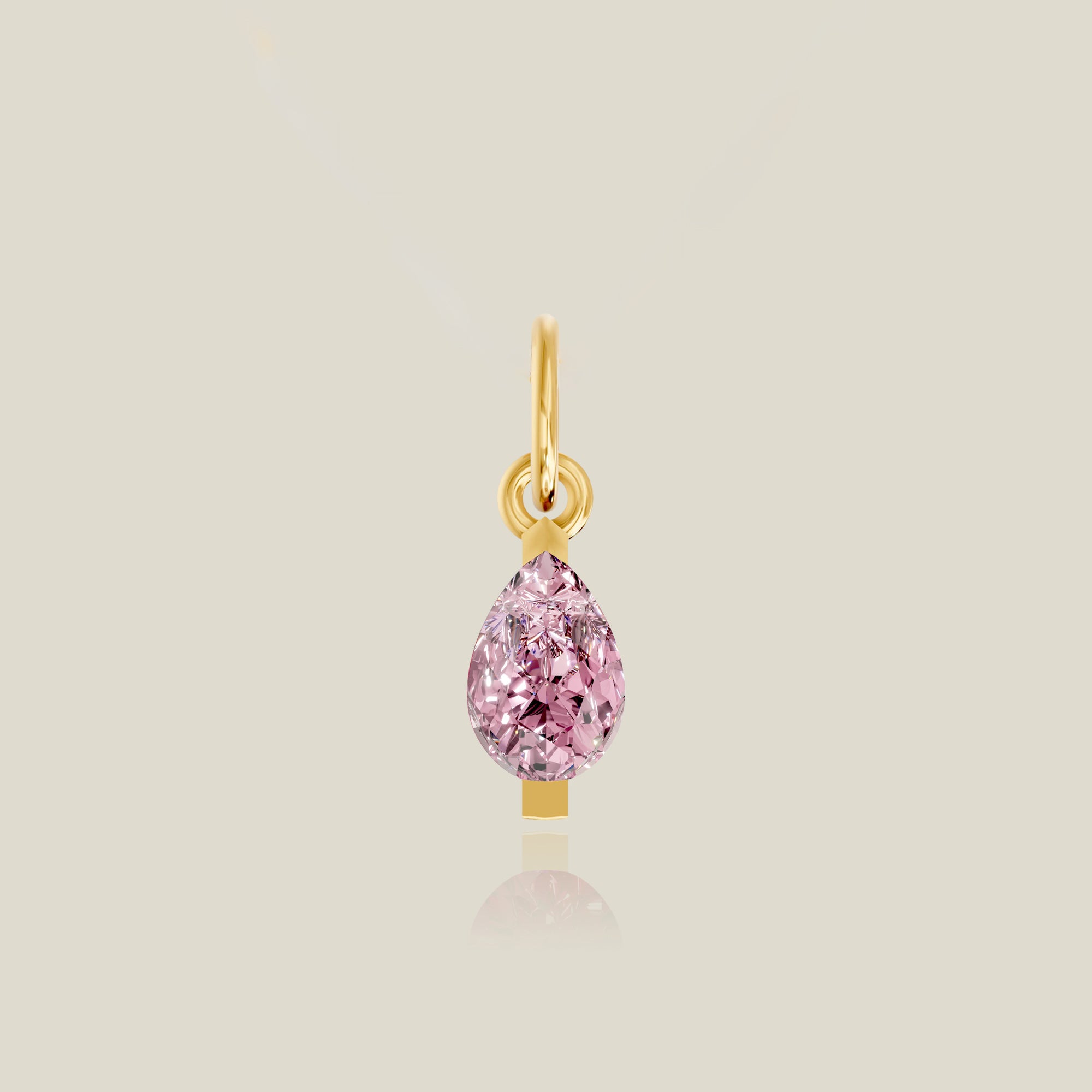 Pear Lab Grown Gemstone Charm (Ruby, Sapphire, Emerald, Pink Sapphire)