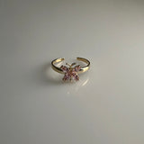 Marquise Pink CZ Butterfly Toe Ring