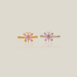 Marquise Pink CZ Butterfly Toe Ring - Anygolds