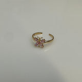 Marquise Pink CZ Butterfly Toe Ring