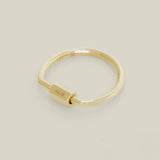 14K Solid Gold Semi Circle Necklace Charm Screw Connector - Anygolds 