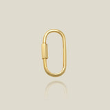 14K Solid Gold Oval Carabiner Screw Connector – Anygolds