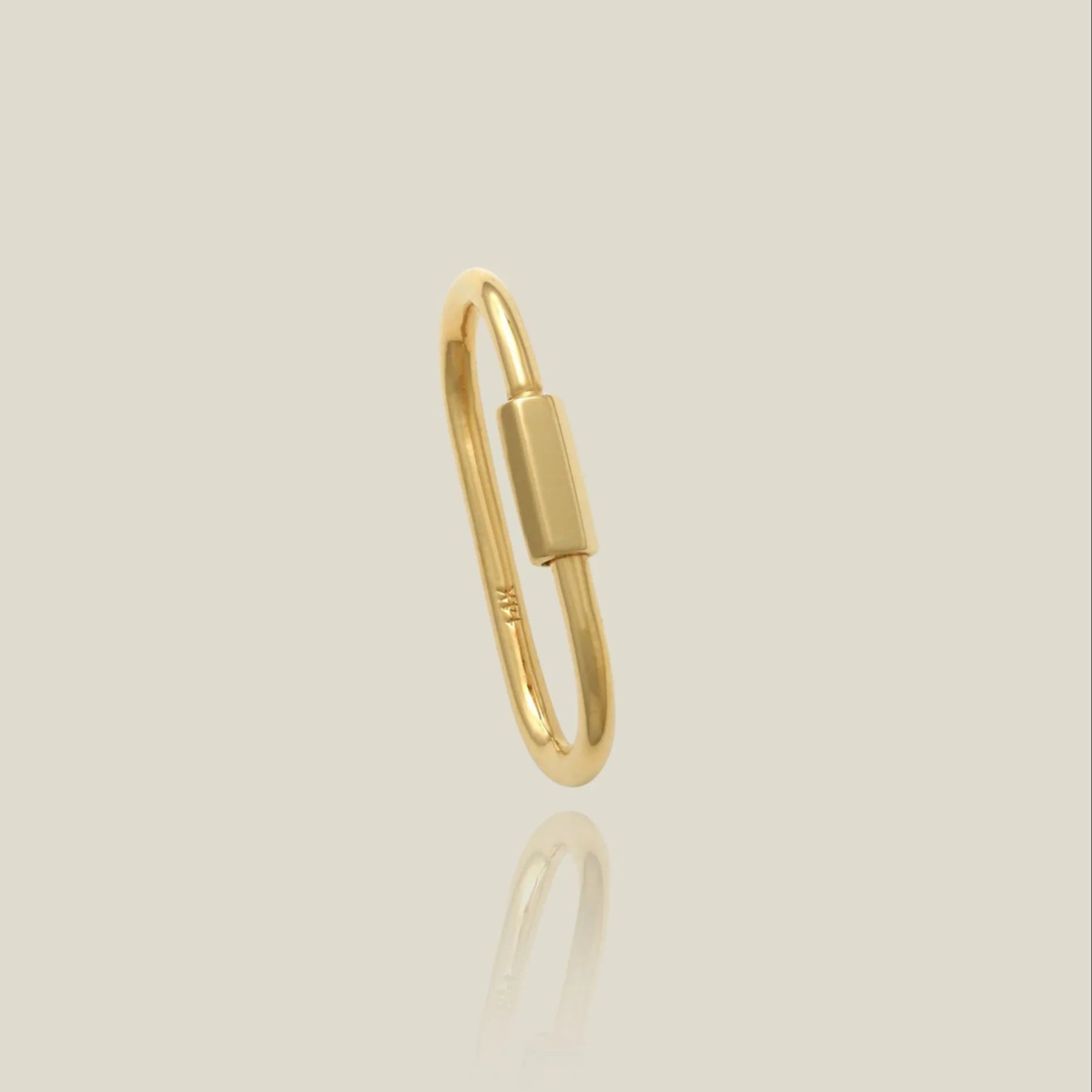 14K gold carabiner connector for charms
