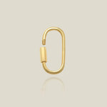 14K Solid Gold Oval Carabiner Screw Connector – Anygolds