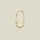 14K Solid Gold Oval Carabiner Screw Connector – Anygolds