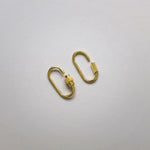 14K Solid Gold Oval Carabiner Screw Connector – Anygolds