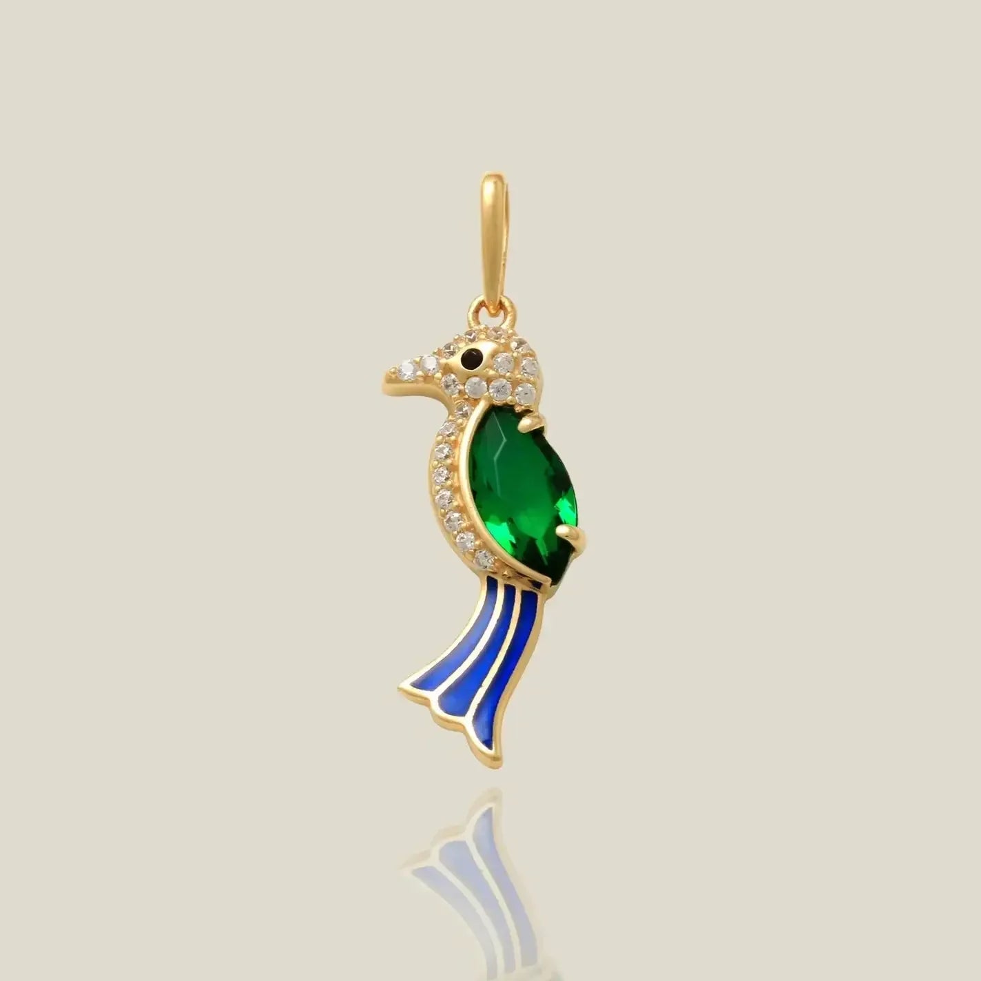 14K Solid Gold Marquise Hummingbird Pendant – Anygolds