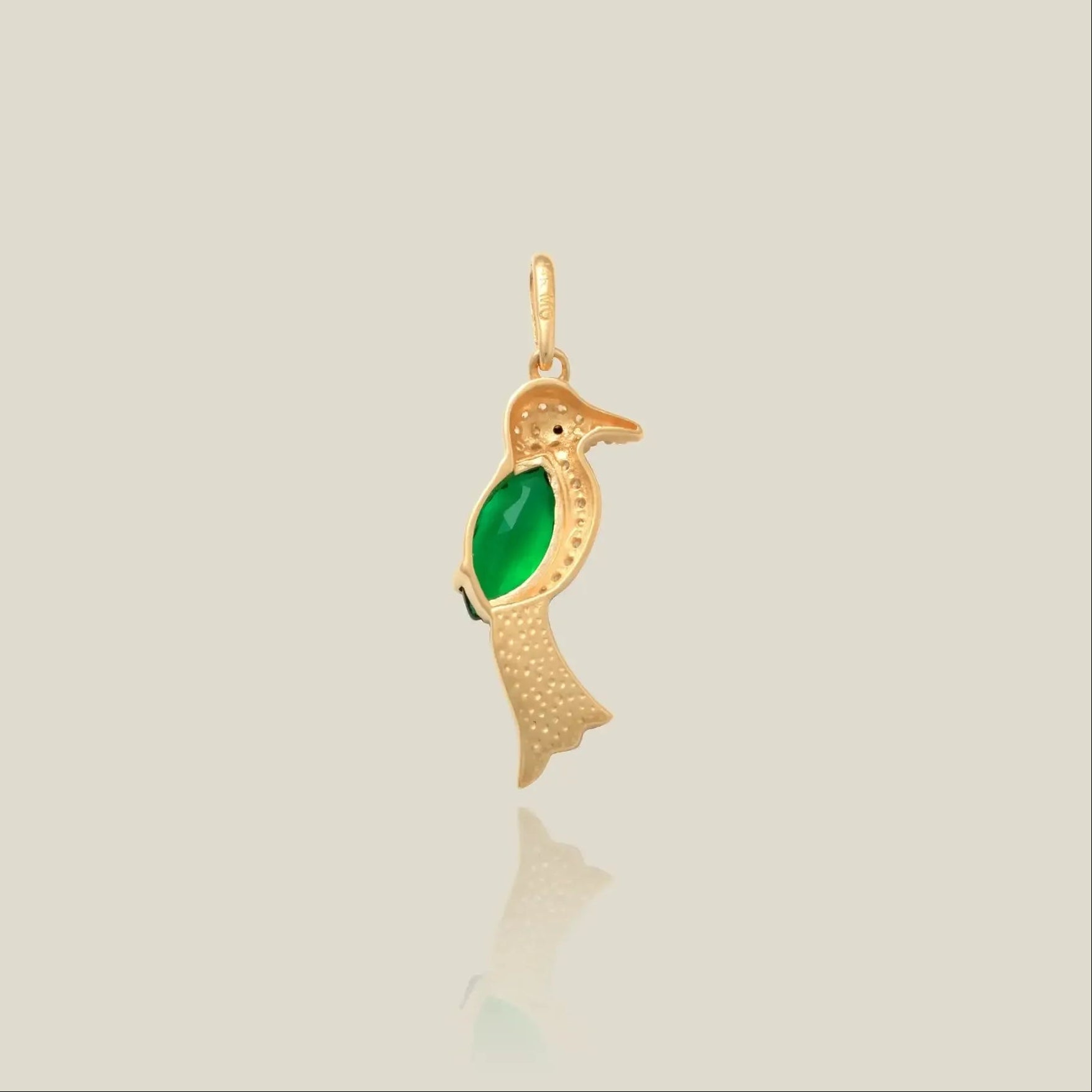 14K Solid Gold Marquise Hummingbird Pendant – Anygolds