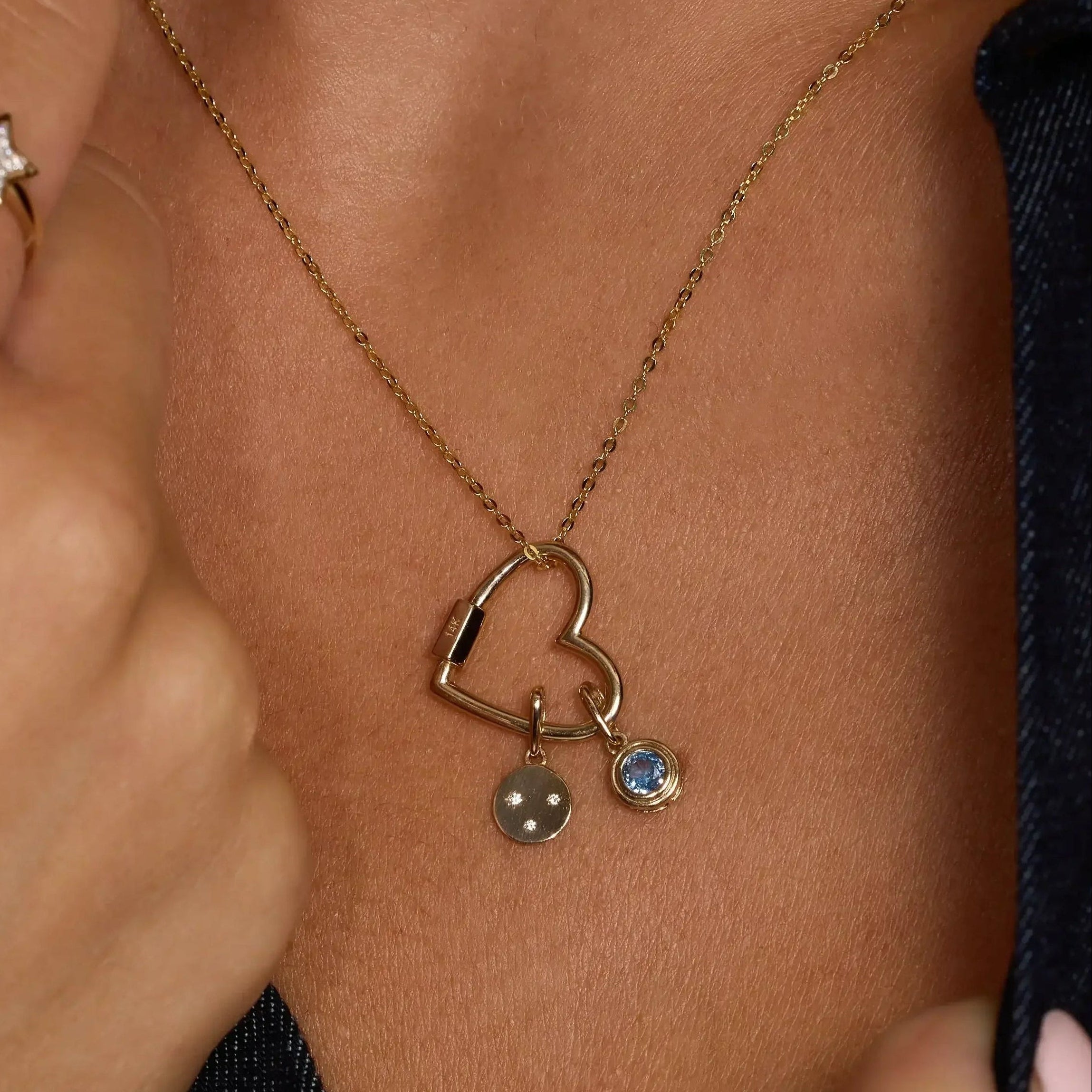 14K Solid Gold Heart Screw Connector – Anygolds