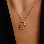 14K Solid Gold Diamond Oval Carabiner Screw Connector – Anygolds