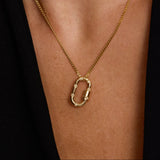 14K Solid Gold Diamond Oval Carabiner Screw Connector – Anygolds