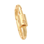 14K Solid Gold Diamond Oval Carabiner Screw Connector – Anygolds