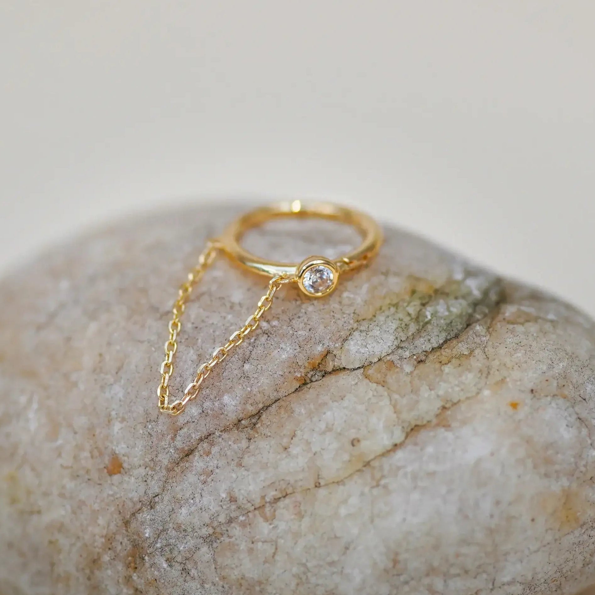 CZ Chain Clicker Hoop - Anygolds