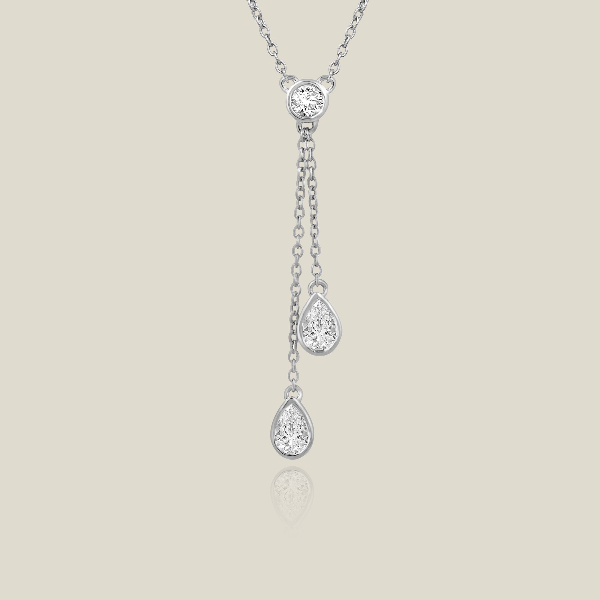 Lab Grown Diamond Pear Drop Lariat Necklace