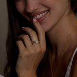 Princess Cut Lab Grown Diamond Cable Ring