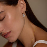 Triple Teardrop Dangle Stud Earrings