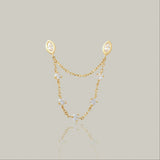 Crystal Web Chain Double Stud Earring