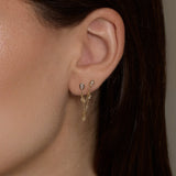 Crystal Web Chain Double Stud Earring