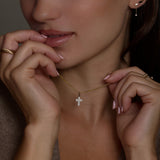 Pavé Cross Lab Grown Diamond Pendant
