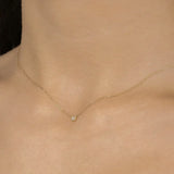 Diamond Bezel Beaded Necklace
