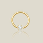 14K Solid Gold Gemstone Continuous Hoop – Anygolds