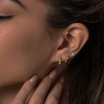 14K Solid Gold Diamond Round Stud – Anygolds