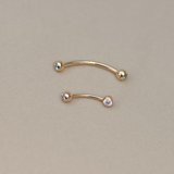 Double CZ Curved Barbell