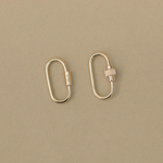 14K Solid Gold Oval Carabiner Screw Connector – Anygolds