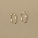 14K Solid Gold Oval Carabiner Screw Connector – Anygolds