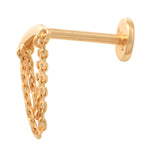 Curved Bar & Double Chain Stud (Internal Thread) - Anygolds