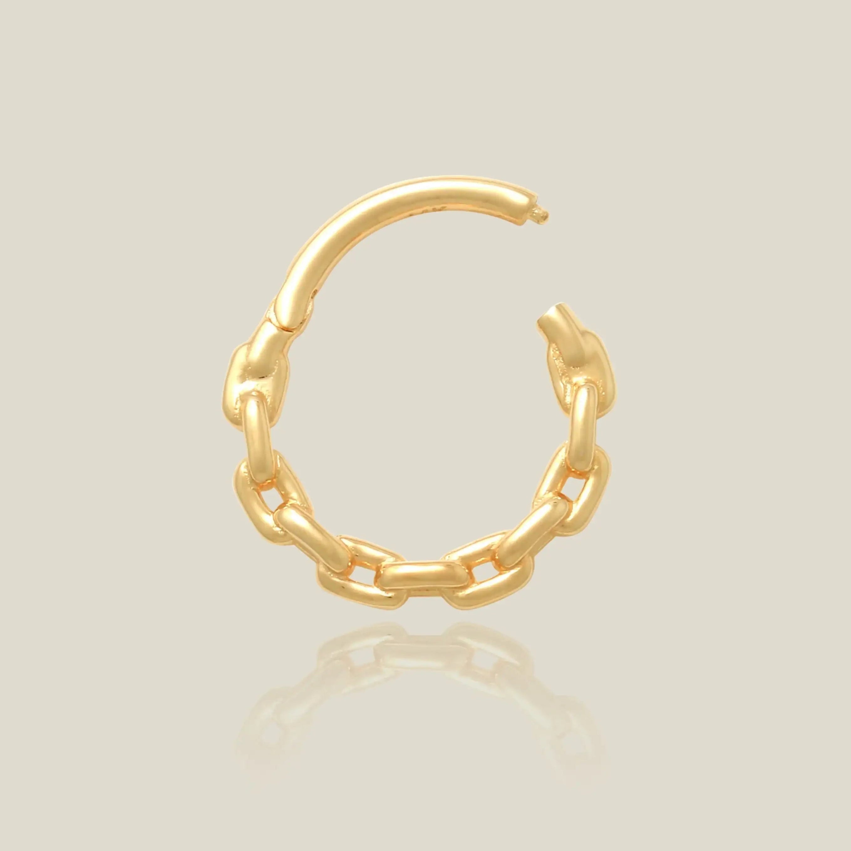 14K Solid Gold Square Chain Link Hoop – Anygolds