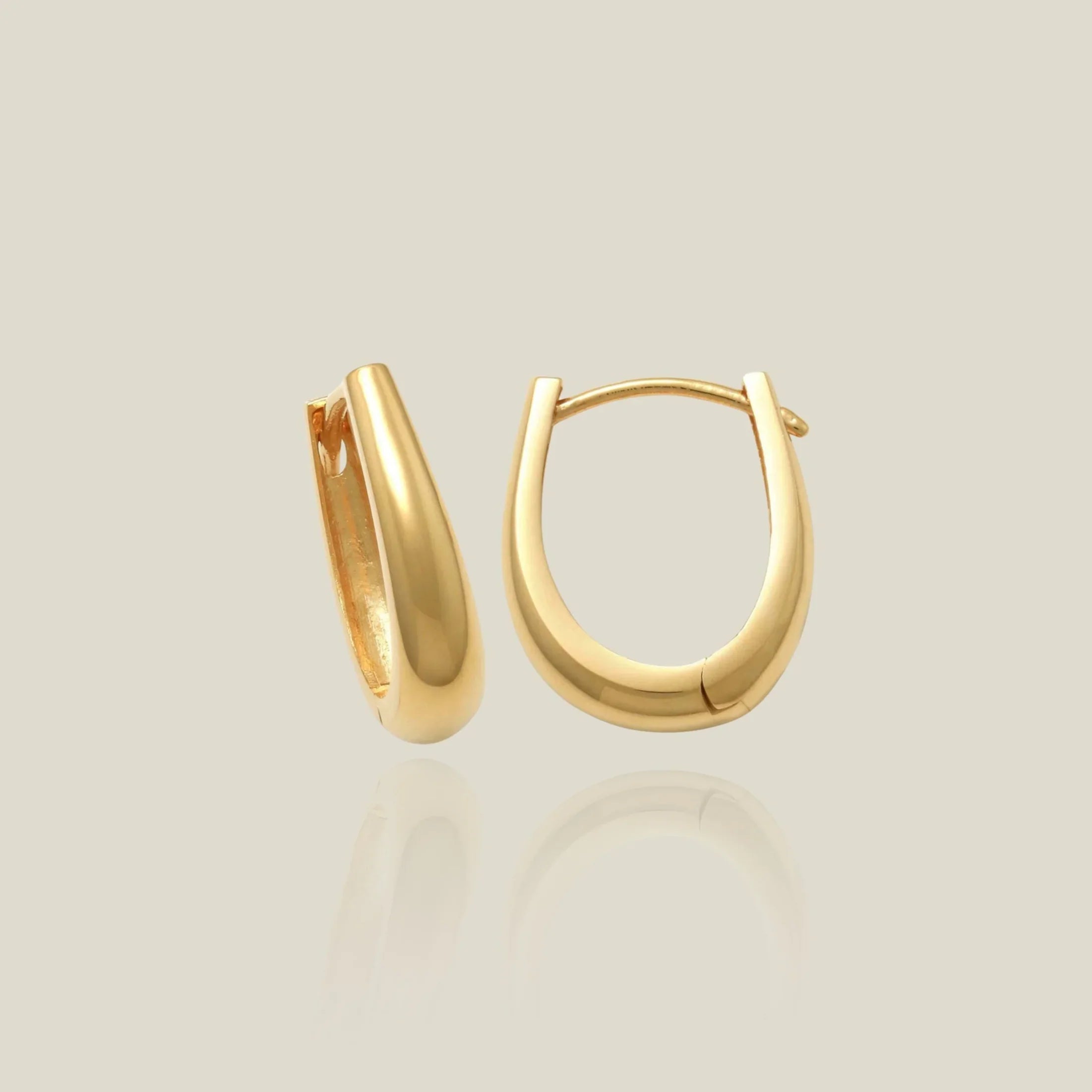 Oval Bold Hoop Earrings - Anygolds