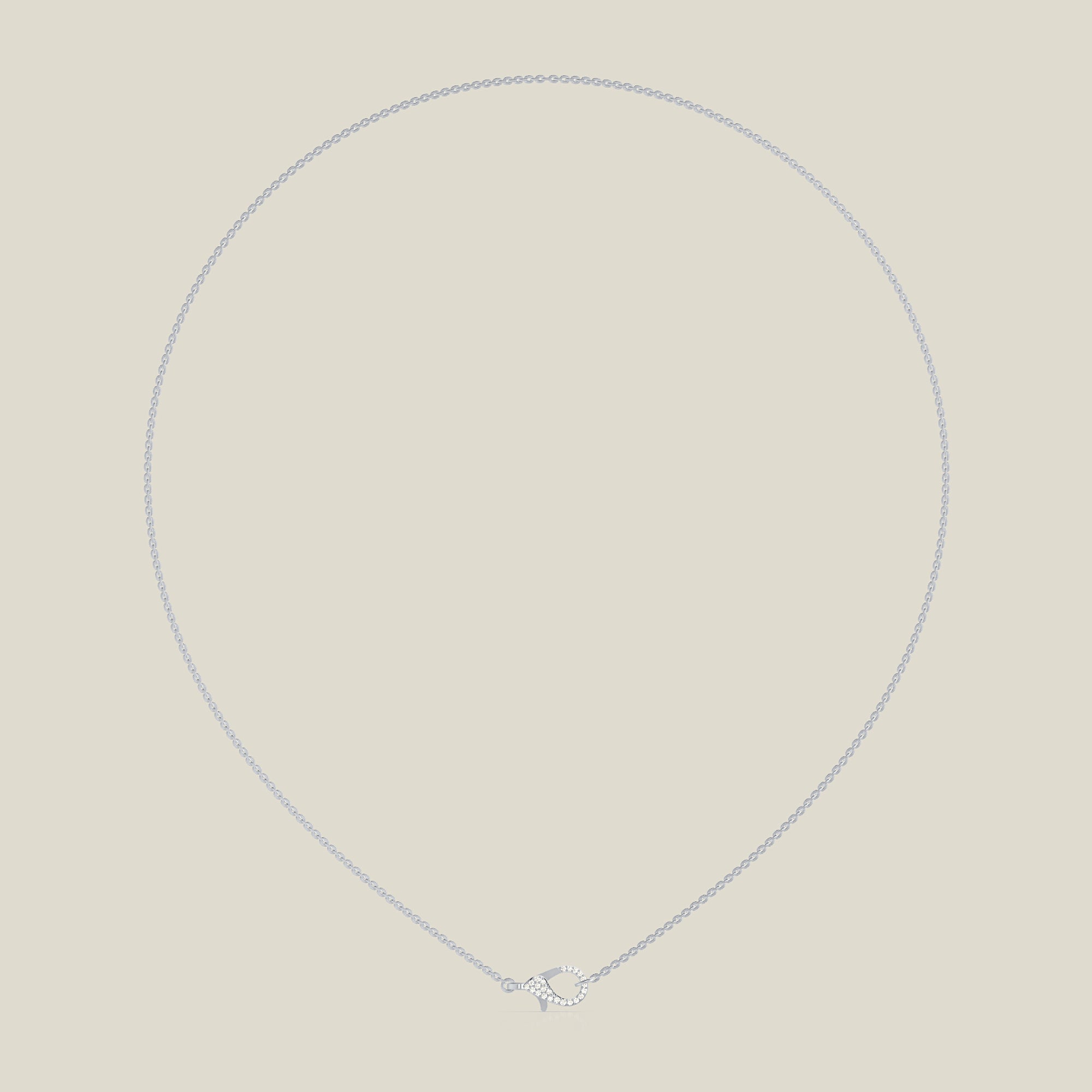 Lab Grown Diamond Pavé Lobster Clasp Necklace