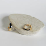 Black & Gold Mini Hoop Earrings - Anygolds