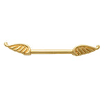 14k Solid Gold Angel Wings Industrial Nipple Piercing - Anygolds