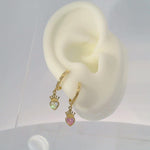 Heart Crown Drop Huggie Earrings - Anygolds