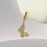 Open Butterfly Drop Huggie Earrings