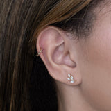 Olive Leaf Diamond Stud Earrings