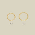 14K Solid Gold Plain Clicker Hoop Ring - 16G, 18G