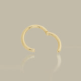 14K Solid Gold Plain Clicker Hoop Ring - 16G, 18G