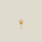 Diamond Trinity Lotus Stud - Anygolds