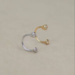Bezel Diamond Horseshoe Hoop - Anygolds