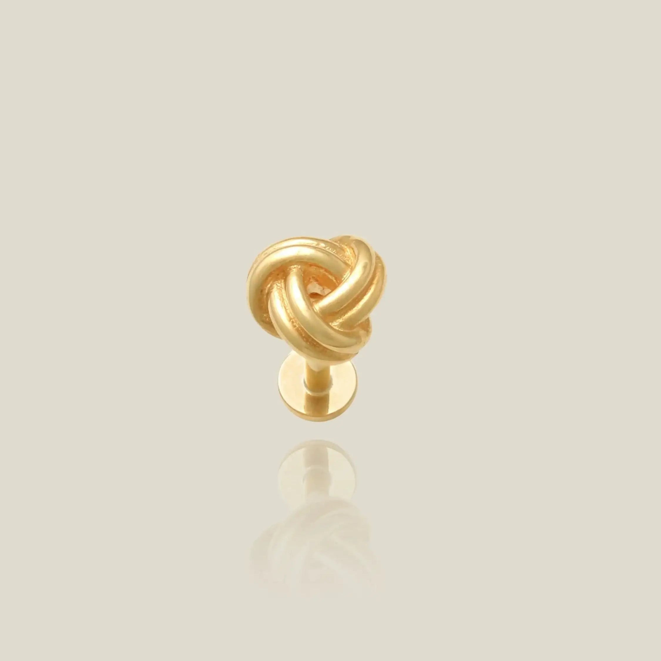 14K Solid Gold Love Knot Stud – Anygolds