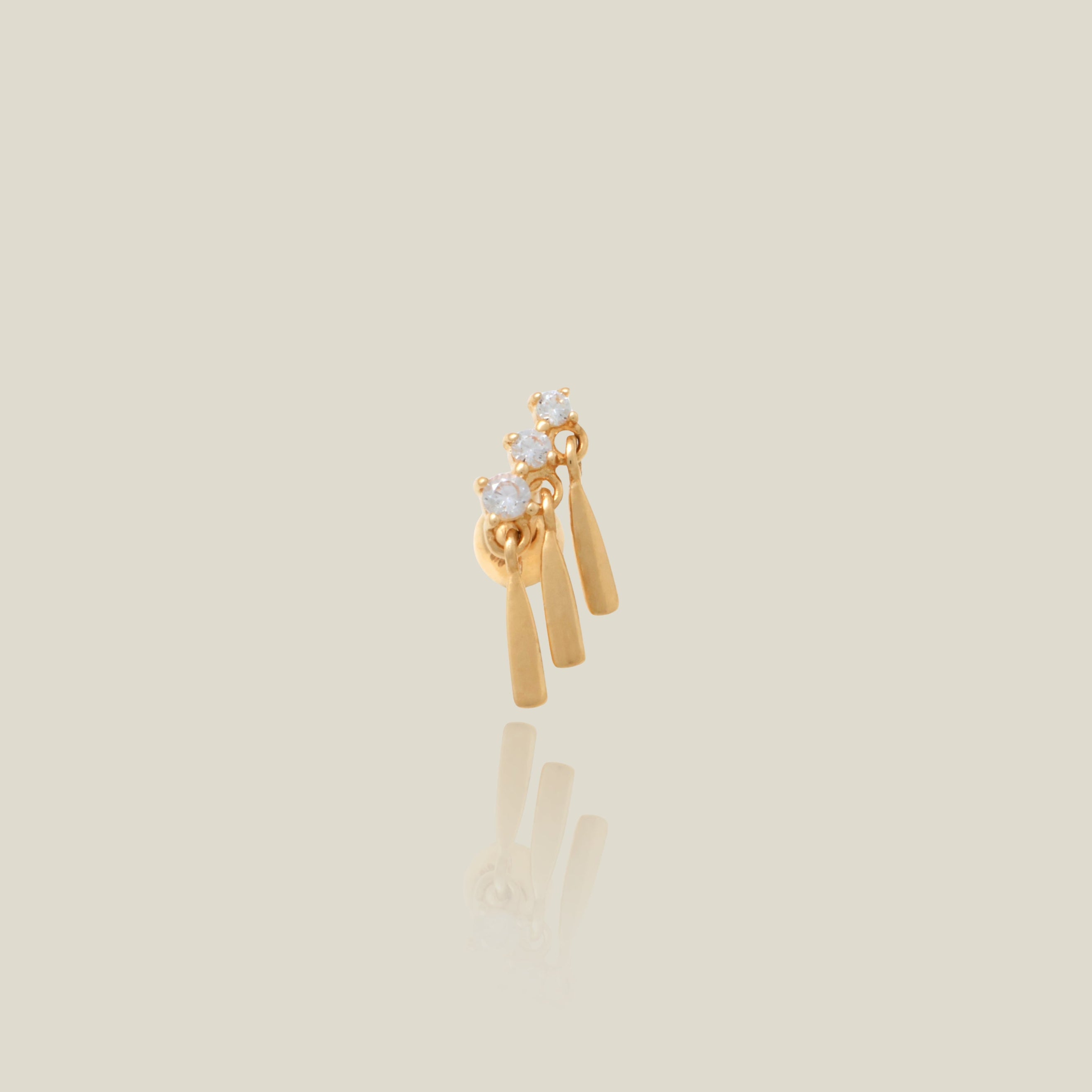 CZ Triple Fringe Stud - Anygolds