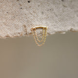 Curved Bar & Double Chain Stud