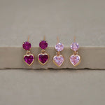 Heart Drop Stud Earrings - Anygolds
